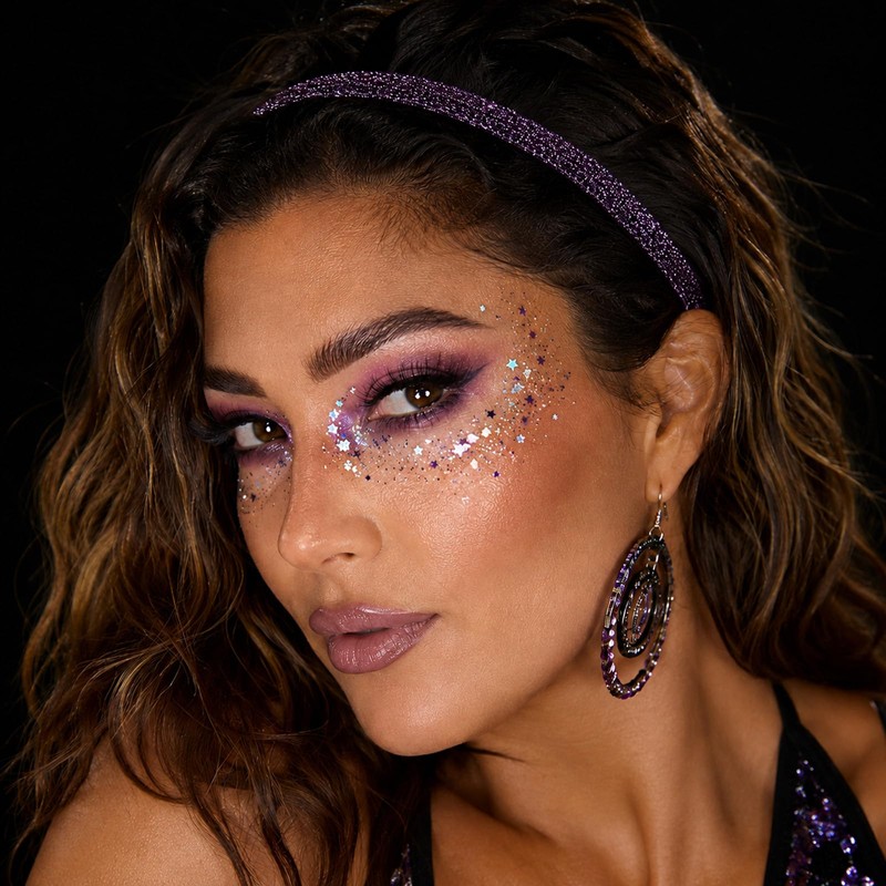 6Pcs Glitter Headbands Non Slip Running Headbands