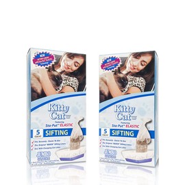 Alfapet Kitty Cat Pan Disposable, Elastic Sifting Liners- 5-Pack + 1 Solid Transfer Liner -for Large, X-Large, Giant, Extra-Giant Size Litter Boxes- with Easy Fit Sta-Put Technology - Pack of 2