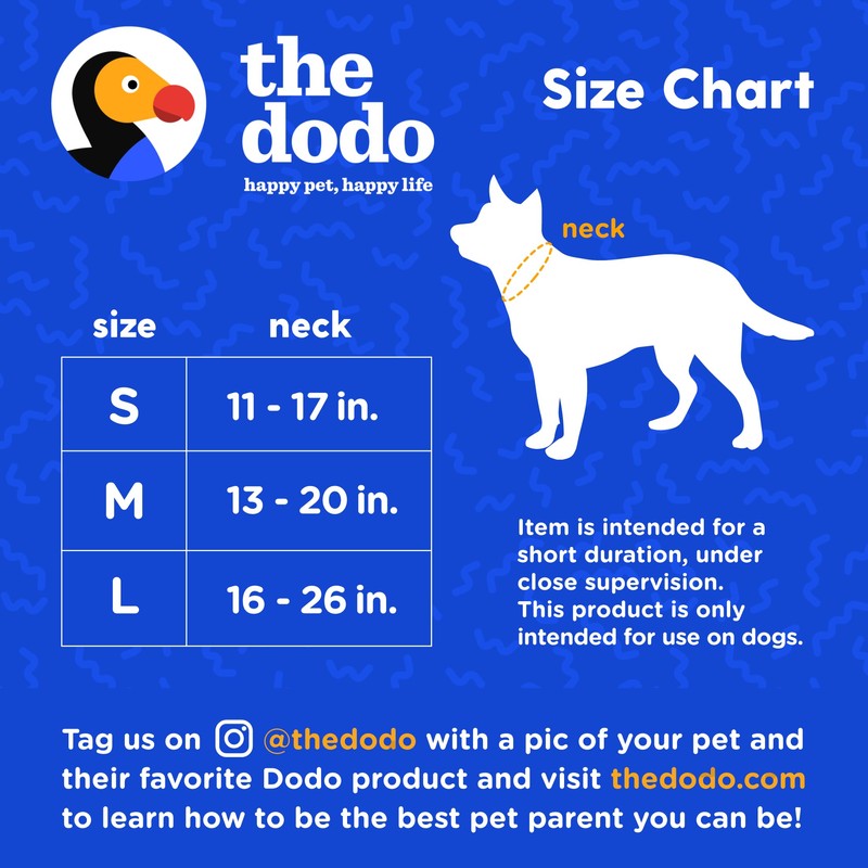 The Dodo Cork Dog Collar, Red Dodo Print; Size Large;