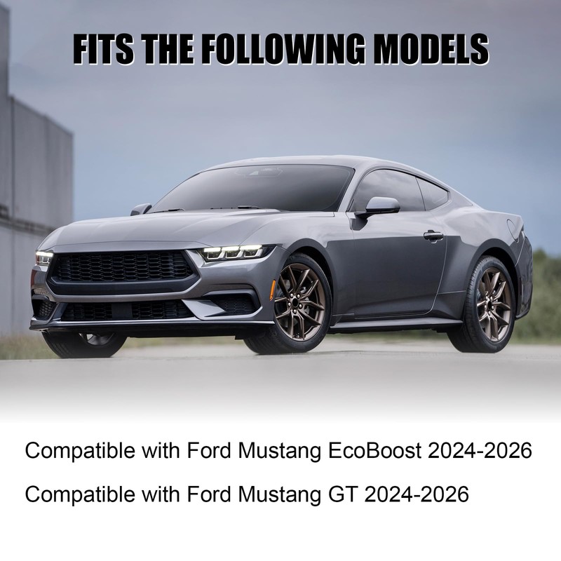 Fancemot Matte Black Front Bumper Lip Compatible with Ford Mustang