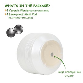 Bestseler 10 Inch Ceramic Plant Pot with Drainage – Large Flower Pot for Indoor Outdoor Plants, Modern Decorative Planter for Patio, Balcony, Garden, or Home Decor