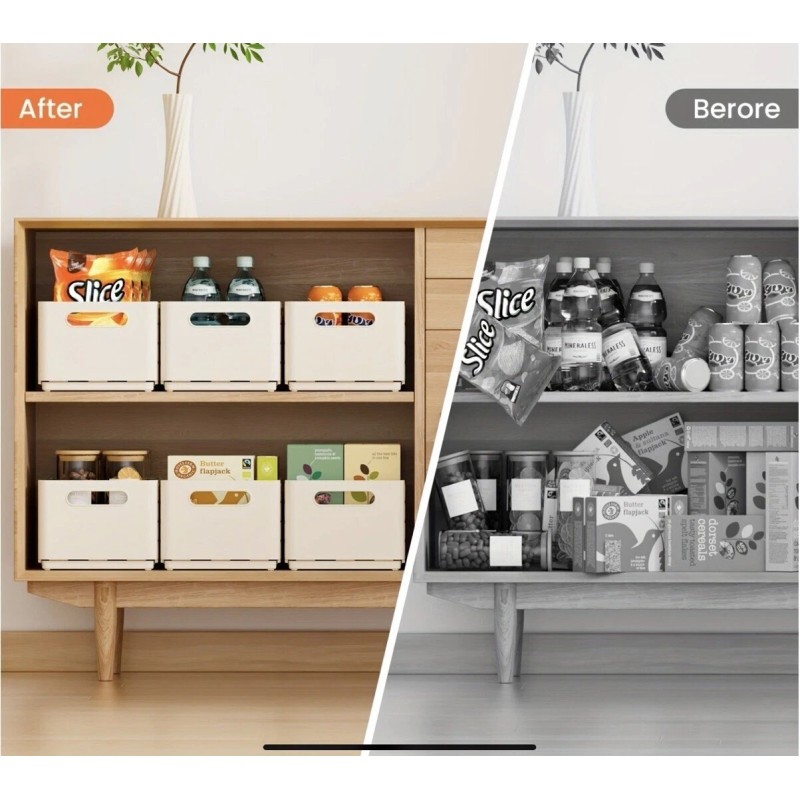 3Pcs Retractable Adjustable Expandable Storage Box, Plastic Organizer, Pull-out