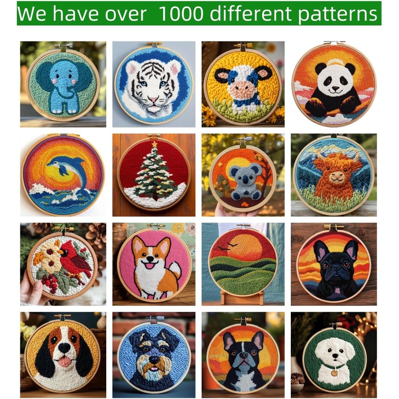 DIY Punch Needle Kits for Beginners Cute Cartoon Koala Portrait