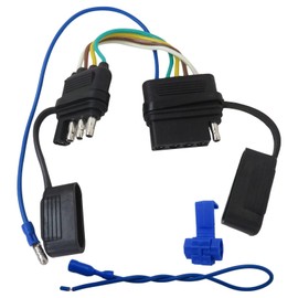 Upgraded 4 Pin to 5 Pin Trailer Adapter, 4 Way to 5 Way Flat Trailer Wire Adapter for Boat Trailer Surge Brakes 4 Pin to 5 Pin Flat Wire Harness Adapter