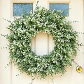 facdiwok 26'' Summer Wreath for Front Door, Farmhouse Wall Decor