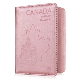 WALNEW RFID Blocking Passport Holder Wallet Cover Case (N-Rosegold)