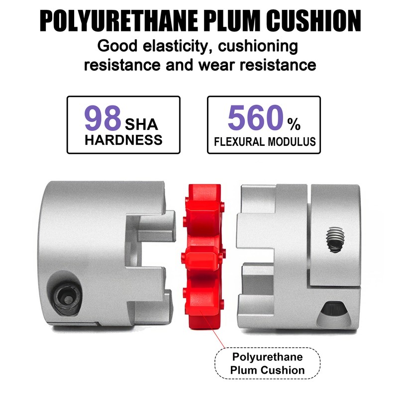 Plum Shaft Coupling Aluminium 20 mm to 22 mm, Flexible
