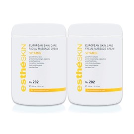 estheSKIN Facial Massage Cream for European Skin Care, 33.8 fl oz, 1000 ml (Vitamin, 2 Pack)