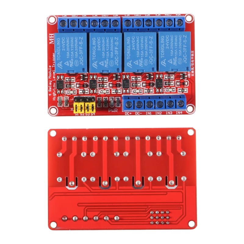 AEDIKO 2pcs Relay Module 24V Relay Board Shield 4 Channel