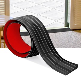 Rubber Door Threshold Ramp Self-Adhesive Rubber Ramp for Door Threshold 2/5 Inch Rise for Wheelchair Scooter Doorway Floor Tile Threshold Transition Strip Reducer (Black, 2 in Wide x 3.3 Ft Long)