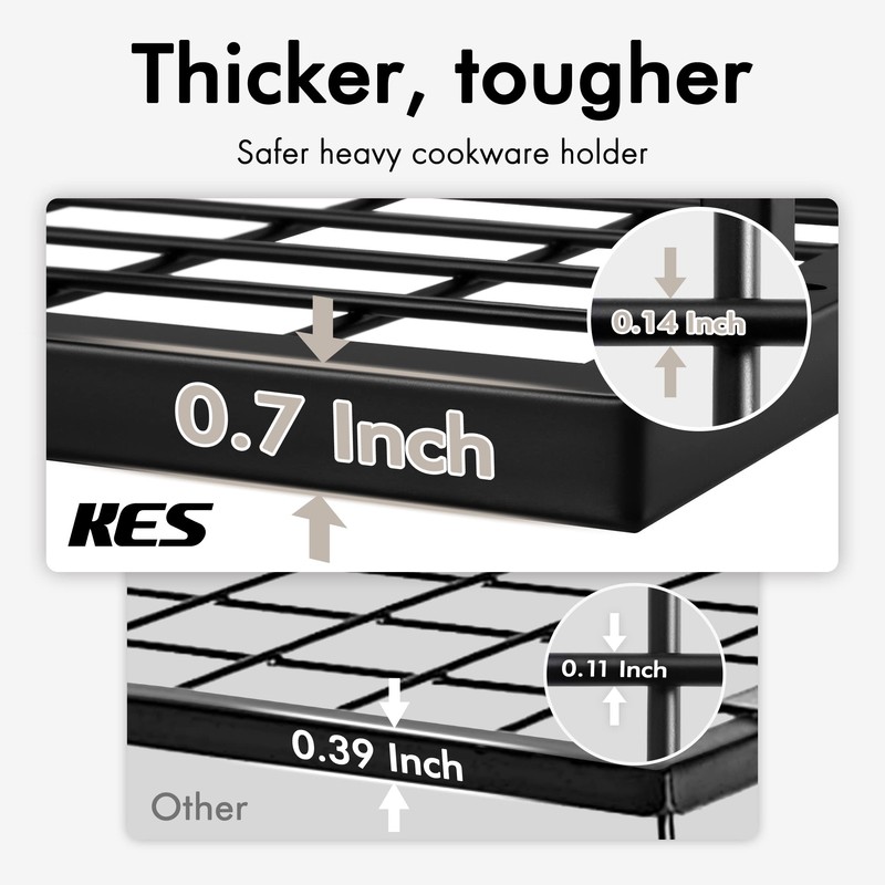 KES 30-Inch Kitchen Pan Pot Rack Wall Mounted Hanging Storage