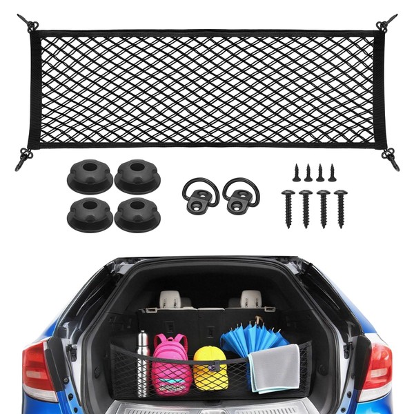 Fit4drive 90 x 30 cm Gepäcknetz Auto Kofferraumnetz für Auto