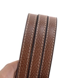 ATSEKTZ Genuine Leather Crossbody Strap and Conversion Kit for Longchamp Mini Bag Strap Kit - Durable, Easy to Install, and Stylish(Brown-gold)