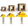 YONICO Lock Miter Router Bit Set 3 Bit 45 Degree