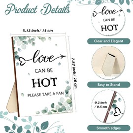 Fumete 100 Pcs Wedding Hand Fans for Guests and Greenery Wedding Guest Sign Handheld Fan wedding favors Portable Paper Fans with Wooden Handle for Wedding Bridal Shower Party Favors Appreciation Gifts