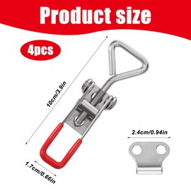 4 PCS Toggle Clamp Draw Latch Adjustable Pull Latchs Clamp Smoker Door Heavy Duty with Quick Metal Release Holding Capacity Adjustable Latch Lock Industrial Equipment Tire