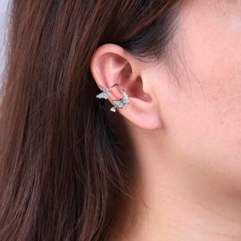 Inilbran Boho Butterfly Ear Cuff Earrings Vintage Butterfly Cuff Earrings Cartilage Earrings Silver Butterfly Cuff Earrings No Piercing Clip Earrings Jewellery For, Zinc