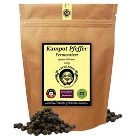 UNCLE SPICE® Fermented Kampot Pepper - 120 g Real Kampot Pepper Fermented - Premium Quality - Whole Fresh Green Pepper Berries, Real Green Pepper from Cambodia