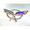 AUTO 1PC Chrome Rear Deck Lid Cross Blue US Flag