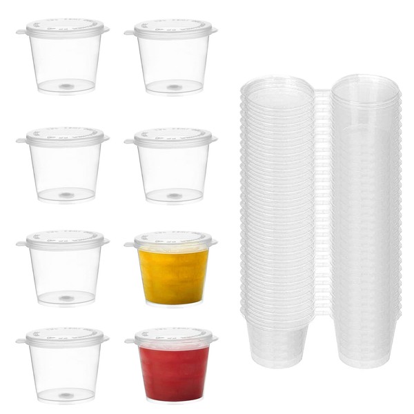 JINGHANGER 200PCS Small Plastic Containers with Lids 1 Oz Mini