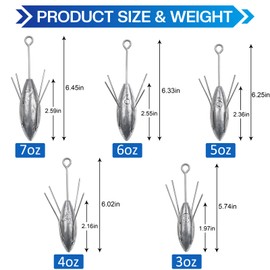 Sputnik Sinkers Fishing Weights, Surf Fishing Weights Long Tail Spider Weights Saltwater Surf Casting Sinkers Catfish Beach Fishing Sinkers Weights for Ocean Sea Sand (3 Ounce-2pcs)