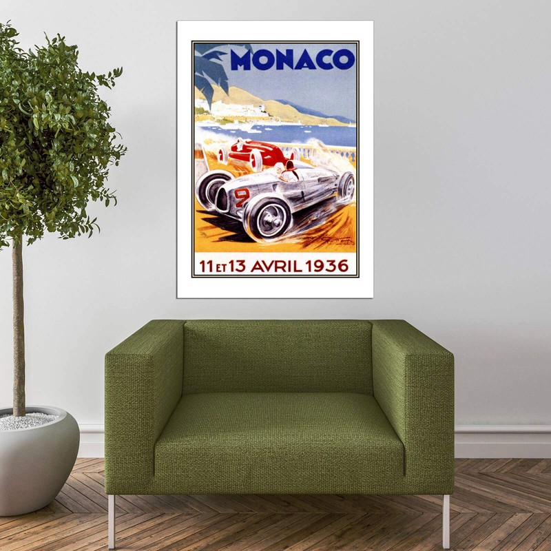 Spiffing Prints Monaco 1936 Racing Poster - Large - Semi