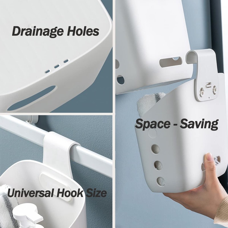 MORNITE 3 Pcs Hanging Shower Basket Caddy, Portable Walll Storage
