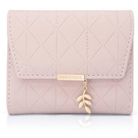 REETEE Women's Purse Made of Soft Vegan Leather Small Purse Women's with Many Compartments, Mini Wallet Women's with Coin Compartment and Card Slots Women Purse, Light Pink-1, Elegant