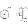 Ideal Standard Idealrain BC808SI Wall Connection Elbow (Shower Hose Connection)