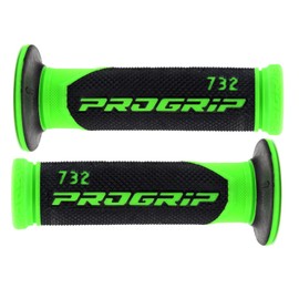 Area1 Progrip 732 Motorcycle Handlebar Grips Rubber 1 Piece 22 mm and 1 x 24-25 mm with Area1 Sticker Green