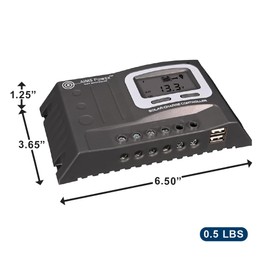 AIMS Power 20 Amp Solar Charge Controller 12/24 Volt – Charges Lithium | Lead | Gel | AGM