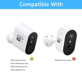 Pole Mount with Silicone Cover for AOSU Security Cameras Wireless Outdoor (Wireless Cam Pro/Max), No Drilling Required, Black