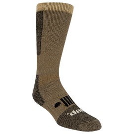 Jeep Men's Rugged Wool Blend Crew Socks-1 Pair Pack-Heavyweight Cushioned Comfort and Blister Prevention, Brown, 12-15