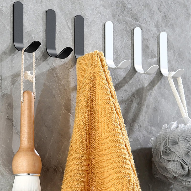 12 Pcs AdhesiveHooks, Stainless Steel Wall Hooks, CoatHooks, WallHooks for