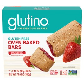 Glutino Gluten Free Oven Baked Bar, Strawberry, Naturally Flavored, 5 ct