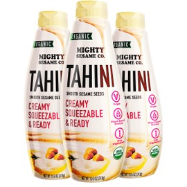Mighty Sesame Co. Organic Tahini, Squeezable Creamy & Ready Tahini Paste, 10.9oz (3 Pack) Gluten Free, Vegan, Non GMO, Keto Friendly, Plant Based Protein, Kosher