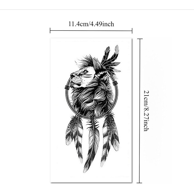 6 Hojas De Pegatinas De Tatuajes Temporales Impermeables De Animales
