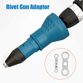 SUNWAN Cordless Drill Rivet Gun Electric Rivet Nut Gun Tool Cordless Rivet Drill Adapter (Blue)