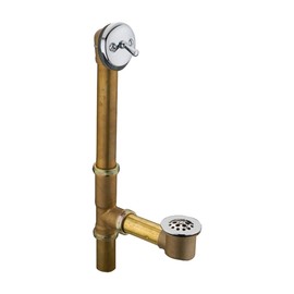 Highcraft 1-1/2 Inch Trip Lever Bath Waste and Overflow Drain, 20 Gauge Brass Trip Lever Assembly with Chrome Faceplate - For 18-24" Bathtub