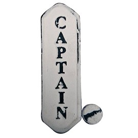 Nautical Tropical Captain Door Knocker Cast Iron with Distressed White Finish