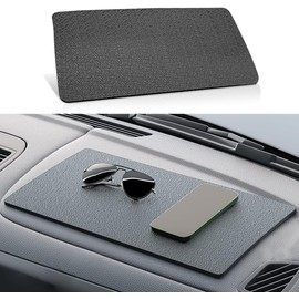 ZIMISI Car Dashboard Anti-Slip Mat, 10.6" x 5.9" Multifunctional Gripping Pad, Center Console Sticky Adhesive Pad, Car Dashboard Mat for Cell Phones, Keys, Sunglasses, GPS (Car Leather Pattern)