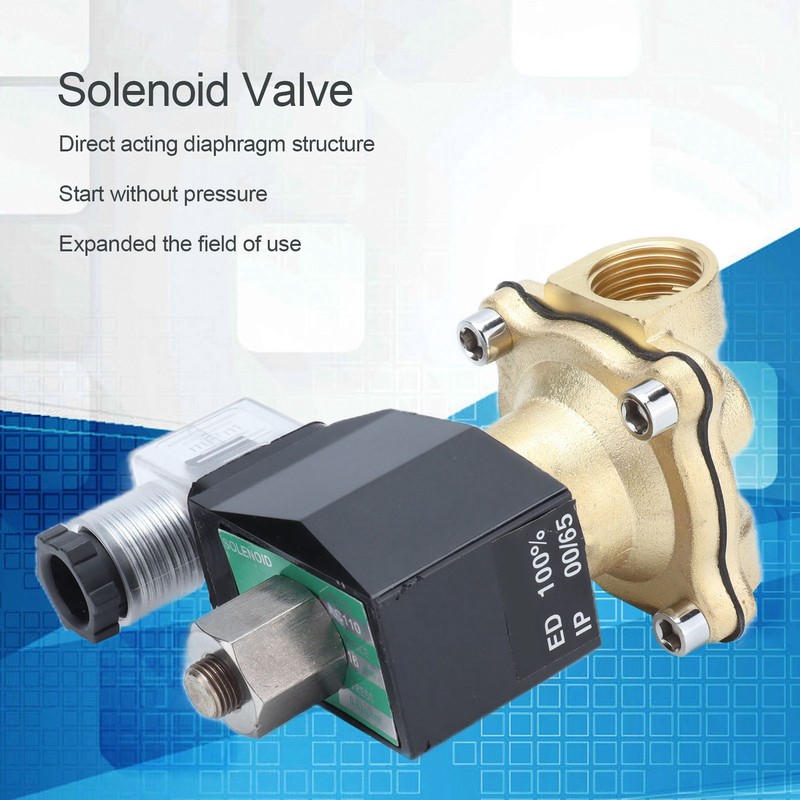 Solenoid Valve 2 Way Normally Open Brass Diaphragm Type Tools