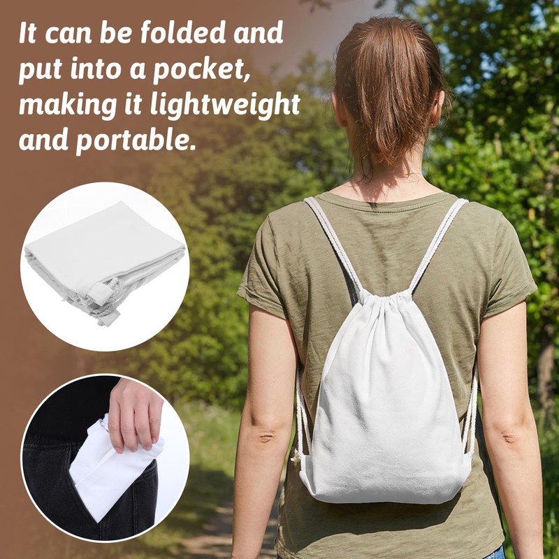 KALIONE Cotton Canvas Drawstring Backpack Bag, 1Pack Cotton Drawstring Bags,