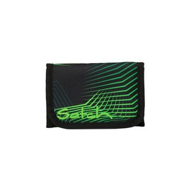 satch Wallet for Boys and Girls with Window, Coin Pocket and Note Compartment, Seismic Green - Black, Standard size