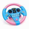 Steering Wheel Model, Suction Cup Prop for Car Travel, Blue-Pink