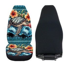 WUYOJUXA Art Seat Turtle Car Seat Covers Set for Front Seat Only Auto Seat Protectors Set of 2 Pieces Animal Turtle Print Vehicle Bucket Pad,Fit Most Vehicle, Cars, Sedan, Truck, SUV, Van