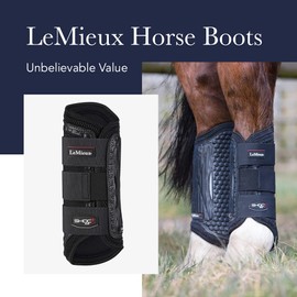 LeMieux Carbon Air XC Cross Country Hind Horse Boots - Protective Gear and Training Equipment - Equine Boots, Wraps & Accessories (Black/Small)