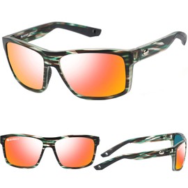 Polarized Sunglasses for Men and Women Anti UV Protection Square Sports Sunglasses Men for Cycling Fishing Driving 82930（Camouflage Red）