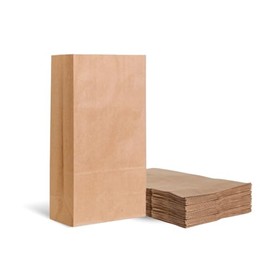 6LB Brown Paper Lunch Bags by Iris Care (6 x 11 x 3.5 inches) (50)