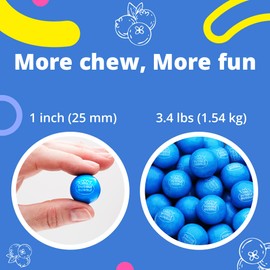 Gumballs for Gumball Machine - 1 Inch Large Gumballs - Blueberry Flavored Bubble Gum Blue Gumballs - Kids Gum - Bulk Christmas Gum Balls 3.4 Lb